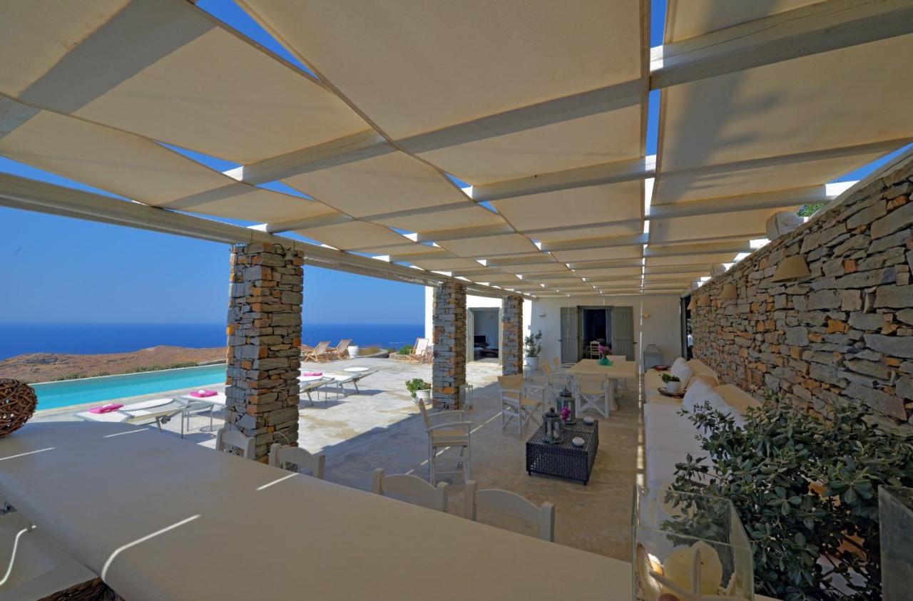 Spectacular Sunset View Villa At Melissaki Ioulis Bagian luar foto