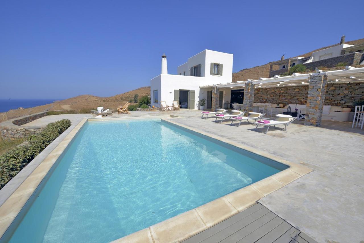Spectacular Sunset View Villa At Melissaki Ioulis Bagian luar foto