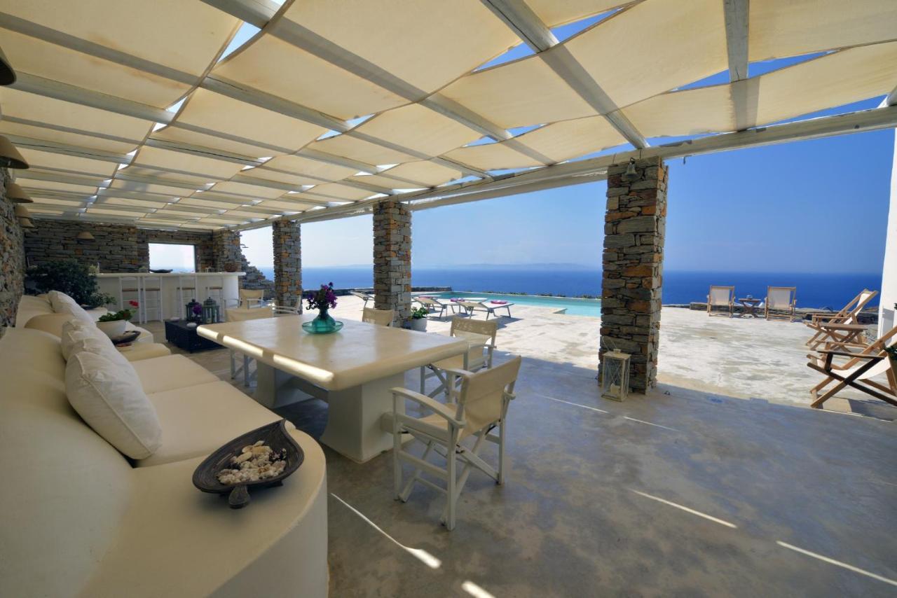 Spectacular Sunset View Villa At Melissaki Ioulis Bagian luar foto