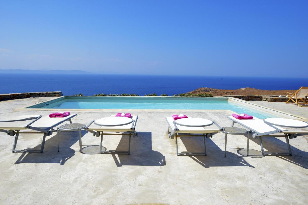 Spectacular Sunset View Villa At Melissaki Ioulis Bagian luar foto