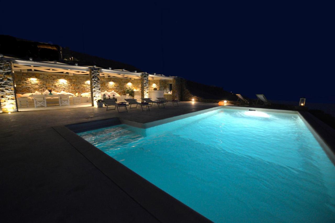 Spectacular Sunset View Villa At Melissaki Ioulis Bagian luar foto