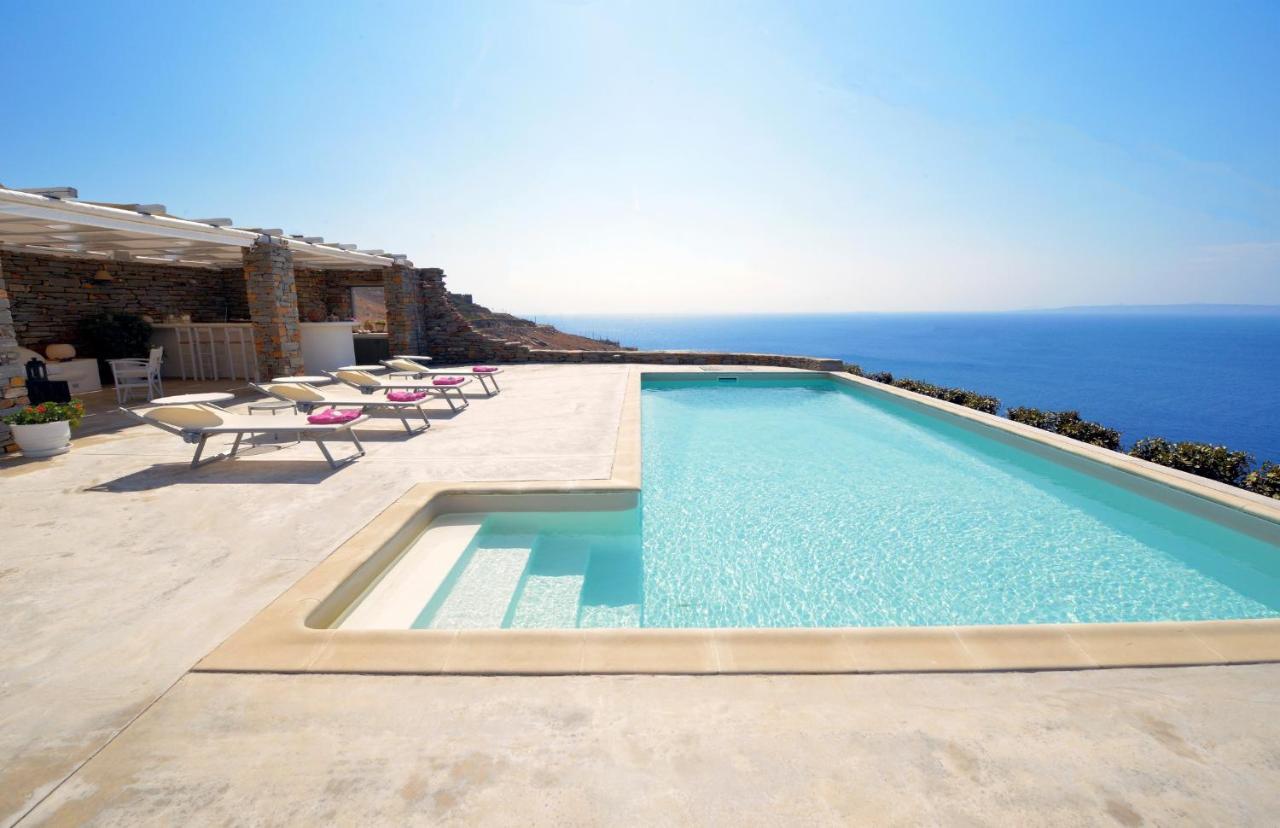 Spectacular Sunset View Villa At Melissaki Ioulis Bagian luar foto