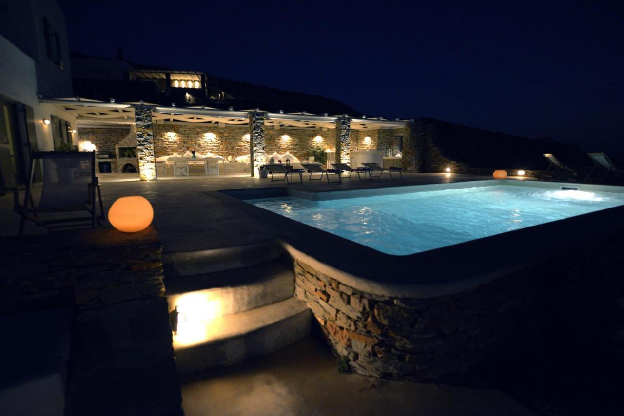 Spectacular Sunset View Villa At Melissaki Ioulis Bagian luar foto