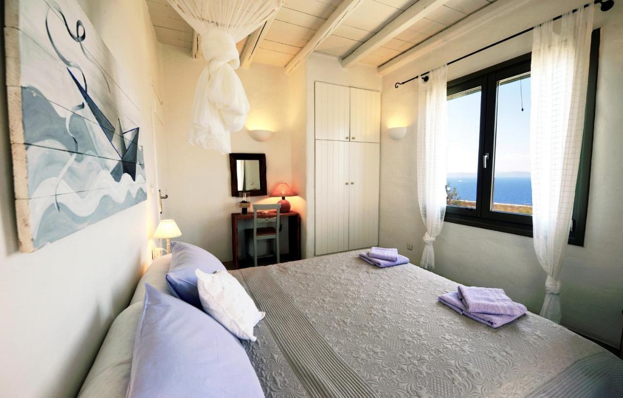 Spectacular Sunset View Villa At Melissaki Ioulis Bagian luar foto