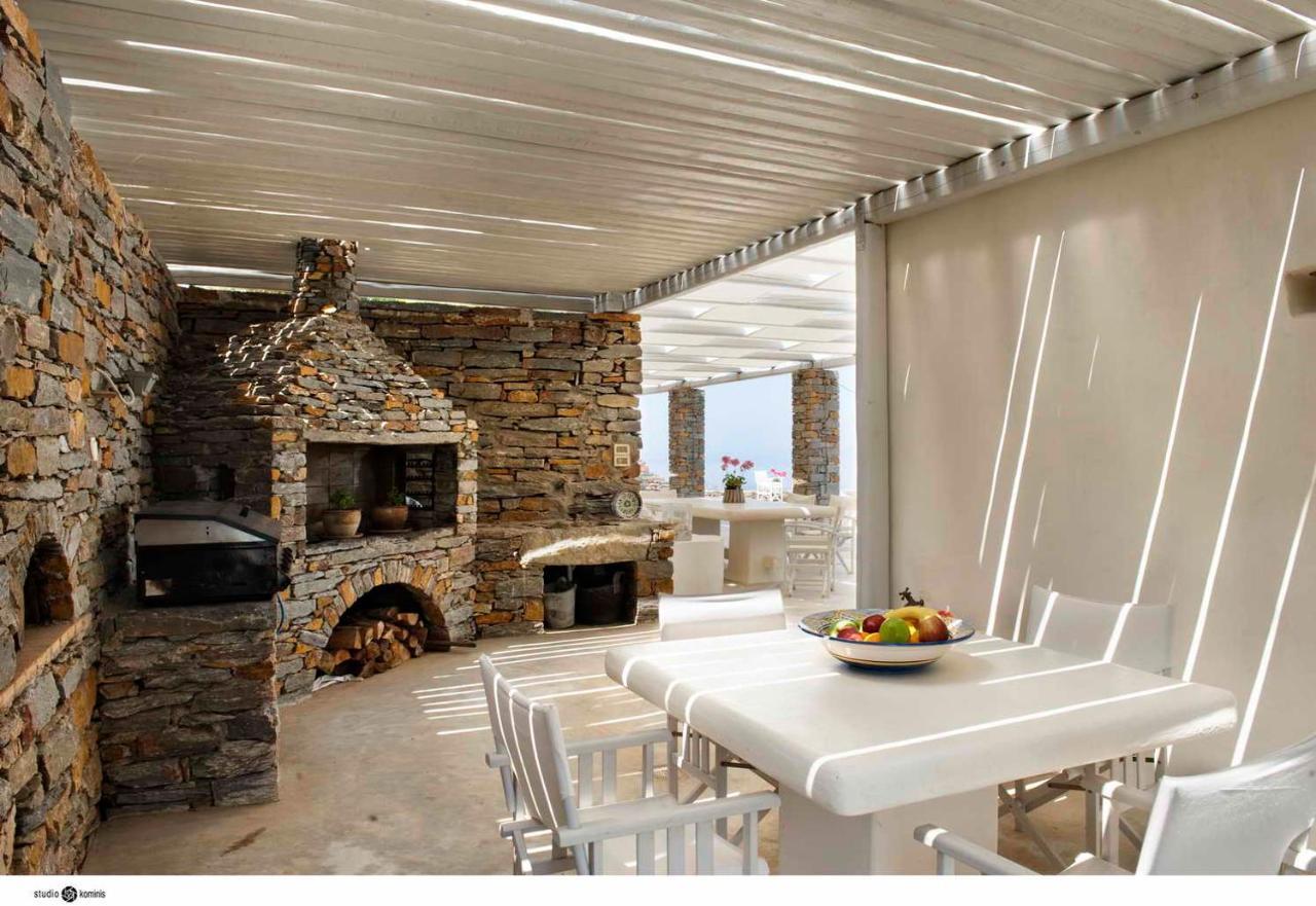 Spectacular Sunset View Villa At Melissaki Ioulis Bagian luar foto