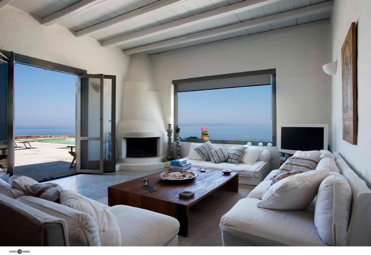 Spectacular Sunset View Villa At Melissaki Ioulis Bagian luar foto