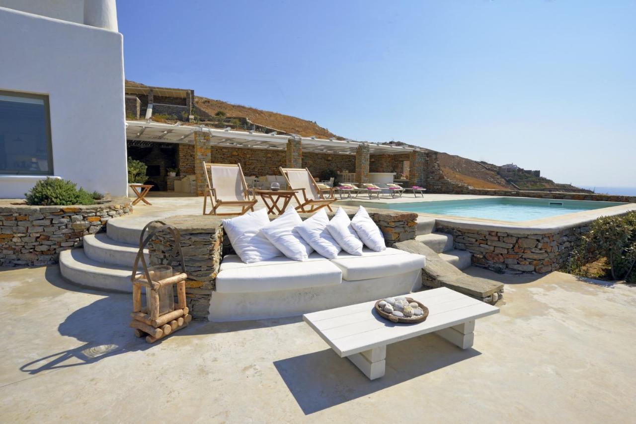 Spectacular Sunset View Villa At Melissaki Ioulis Bagian luar foto