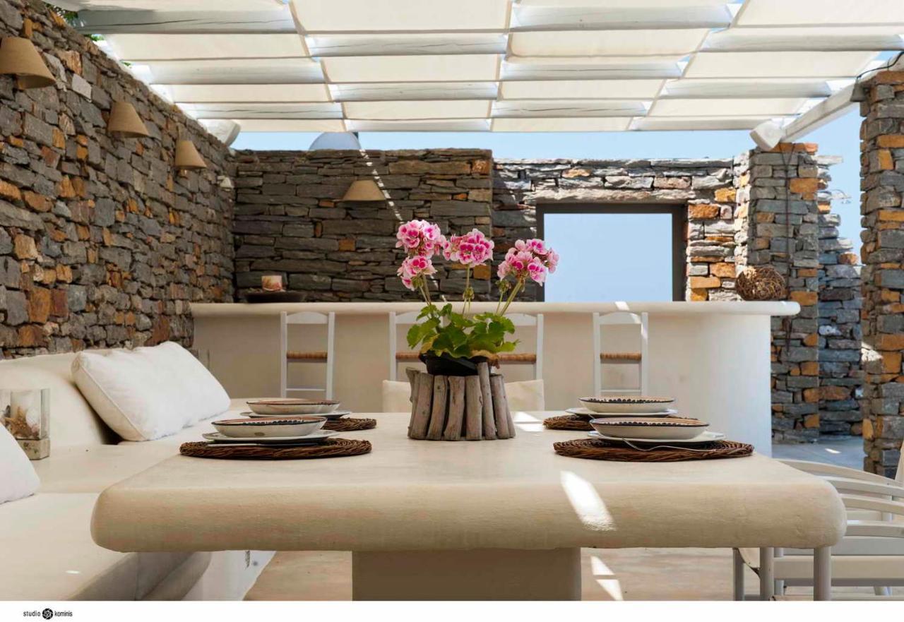 Spectacular Sunset View Villa At Melissaki Ioulis Bagian luar foto