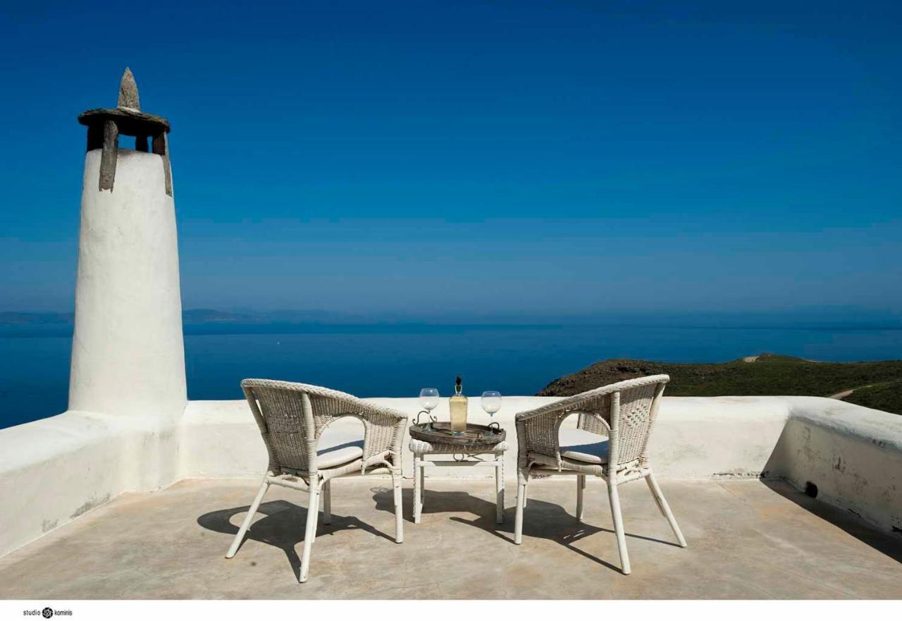 Spectacular Sunset View Villa At Melissaki Ioulis Bagian luar foto